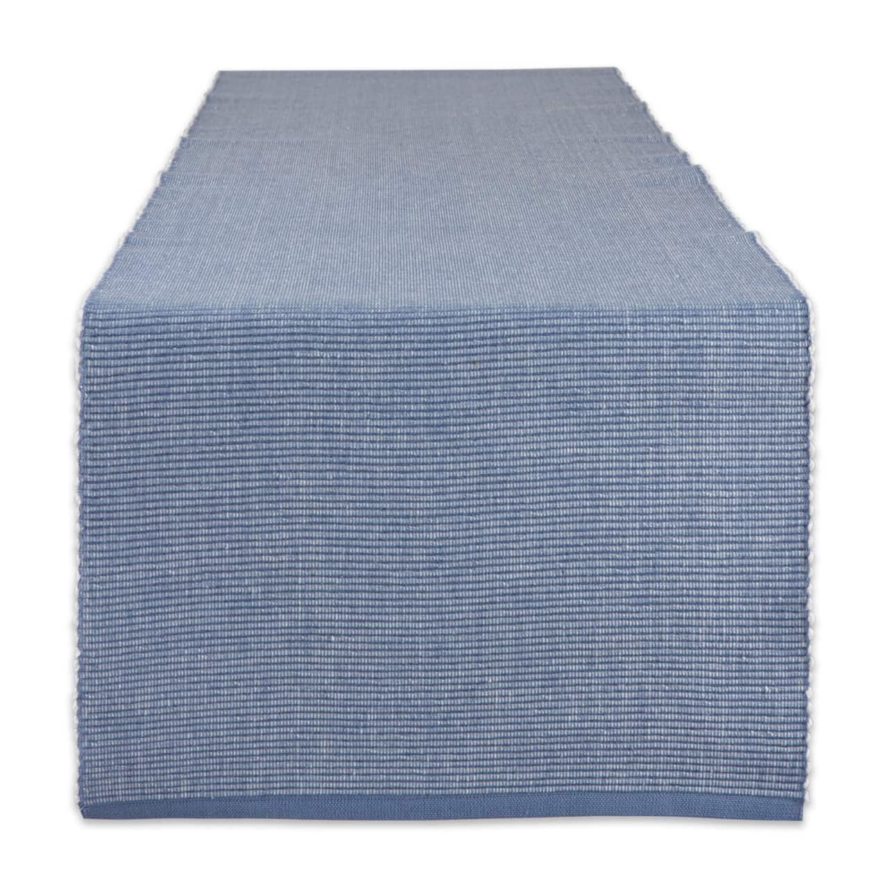 DII® 72" Stonewash Blue & White 2-Tone Ribbed Table Runner